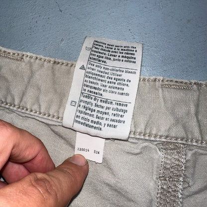 Carhartt B147 Shorts Mens 34 Tan Canvas Carpenter Cargo Work Worn Tan khaki