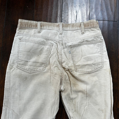 Levis 684 VTG Corduroy Pants Bell Bottom USA 30x27 Boot Cut 1970s 70s Beige
