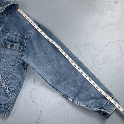 VTG Penneys Ranch Craft Selvedge Denim Jacket Cotton Type 2 Rockabilly 60s