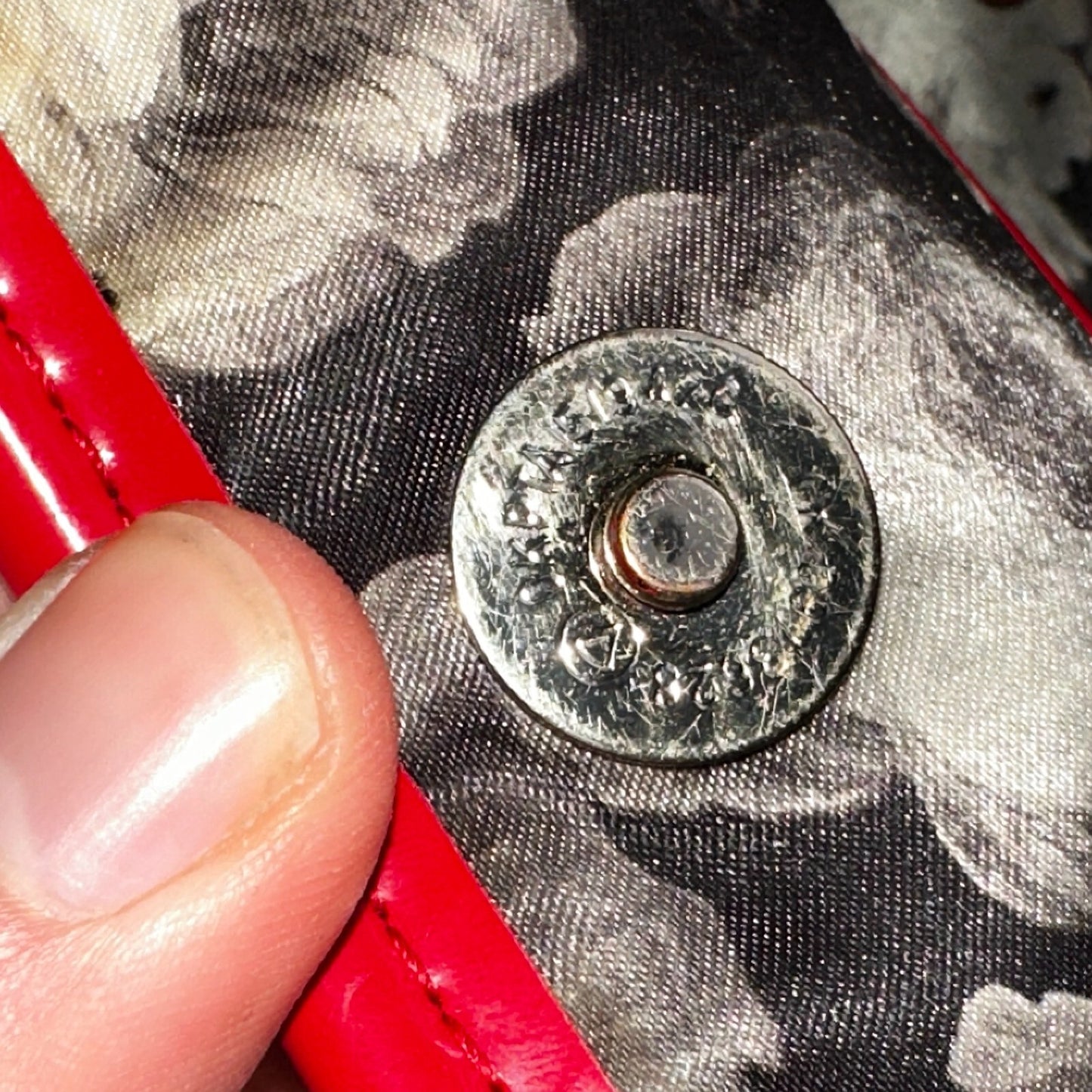 Ted Baker Red Patent Leather Quilted Large Stitch Tote Bag Purse Statement Y2K