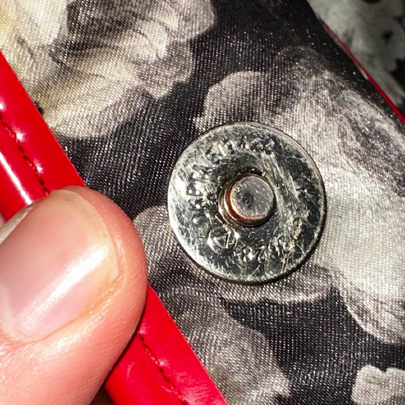 Ted Baker Red Patent Leather Quilted Large Stitch Tote Bag Purse Statement Y2K