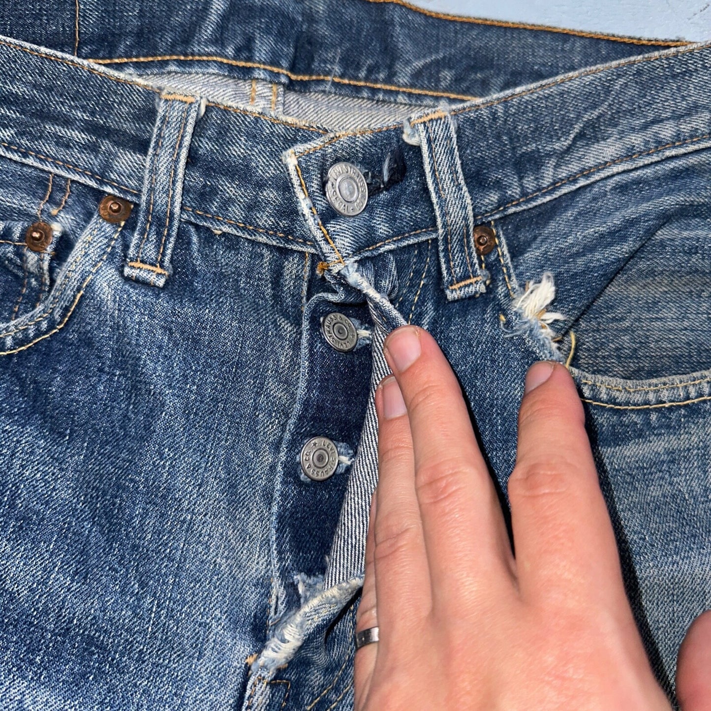 Levis 501 Big E Vintage 60s Redline Selvedge USA XX 1960s Jeans 66 Act 26x25