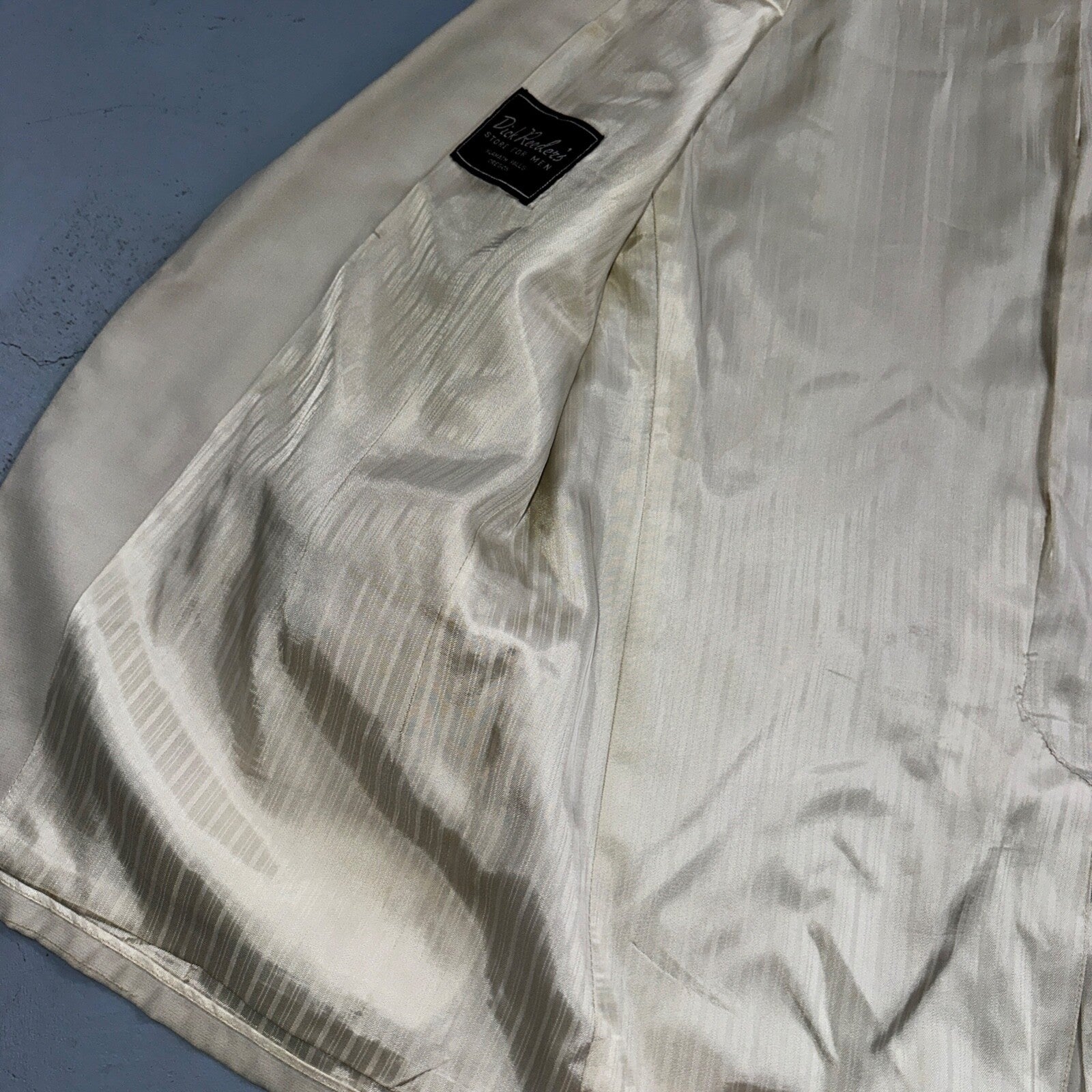 VTG Mens Suit 42 Jacket Coat 1970s Rockabilly 60s 70s USA White Thin Cream Rose