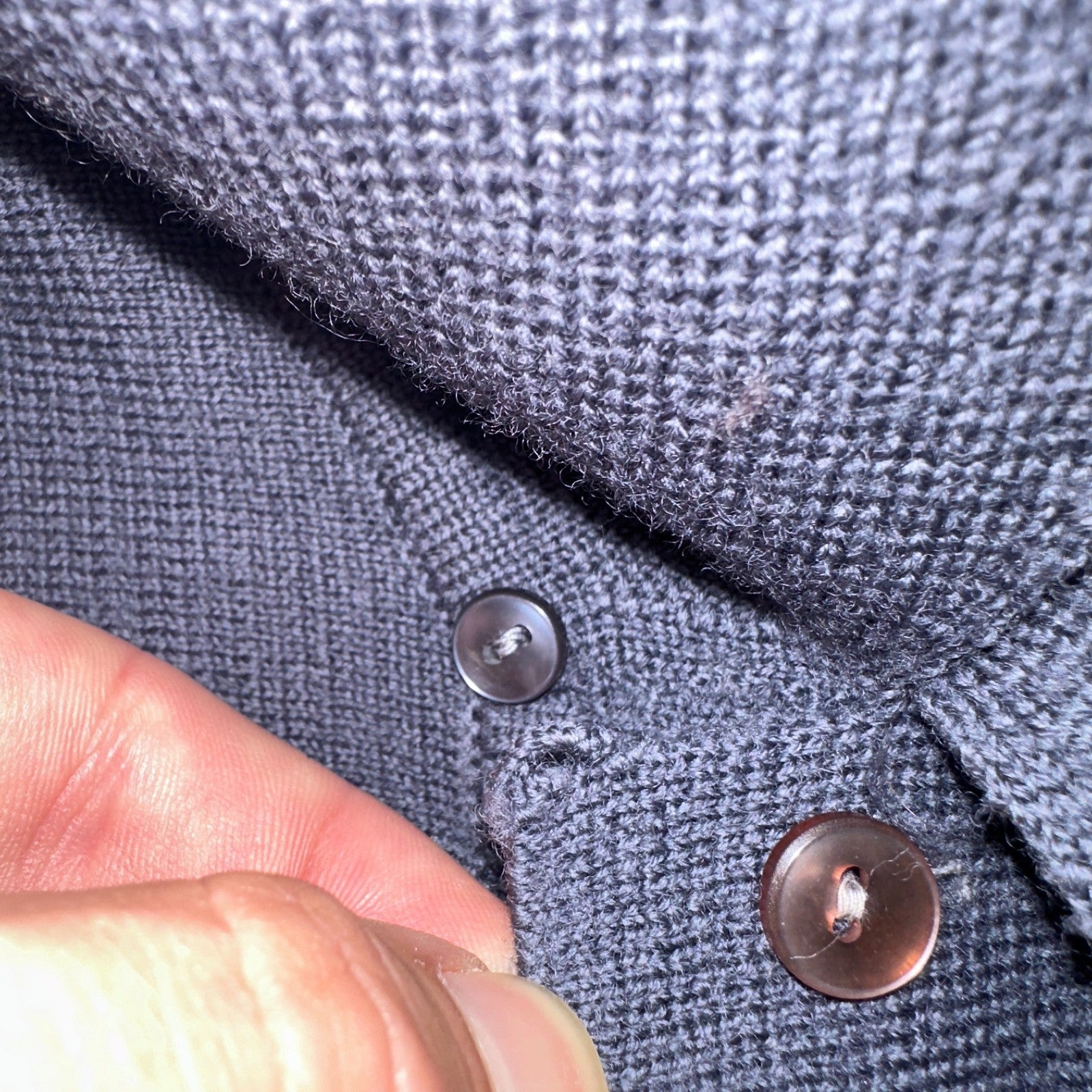 VTG 1960s Kintted Shirt Polo Gray Loop Collar Cardigan Sweater Rockabilly Kramer