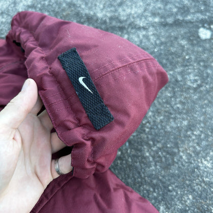 VTG 90s Nike Team Sports Logo Spellout Coat Jacket Parka Men’s M 1990s Red