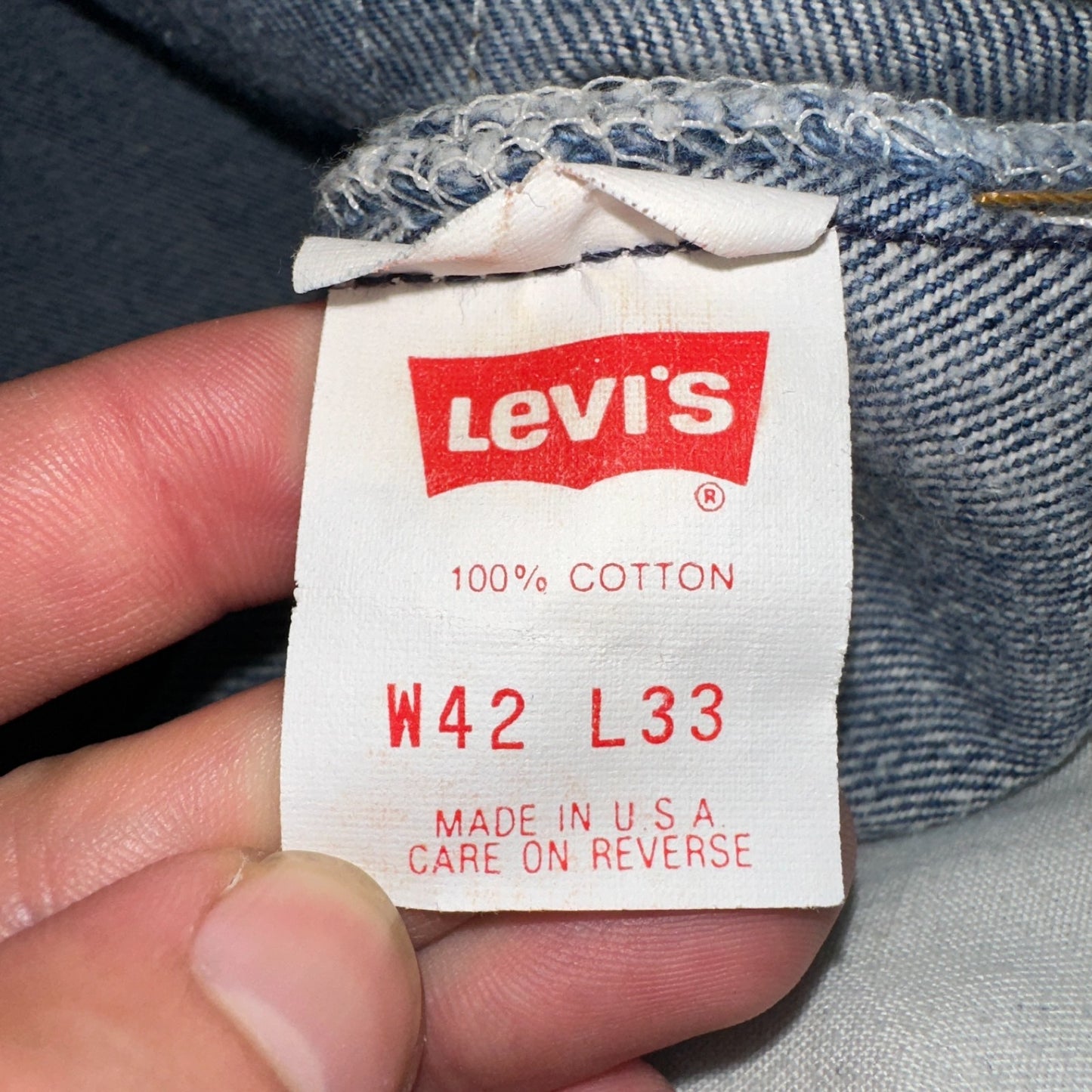 Levis 501 Vintage 80s USA XX Straight Leg Jeans Blue Med Wash 42x33 Act 37x28