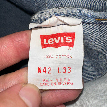 Levis 501 Vintage 80s USA XX Straight Leg Jeans Blue Med Wash 42x33 Act 37x28