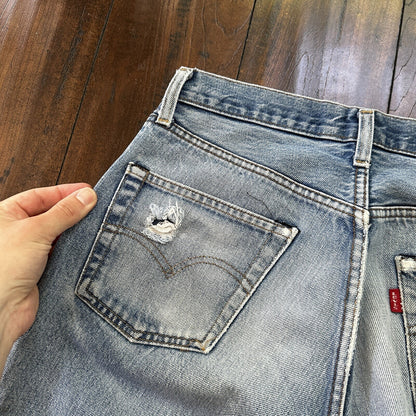 Levis Vintage 80s Redline Selvedge USA 501 XX Jeans 66 70s Light 30x33 Act 28x28