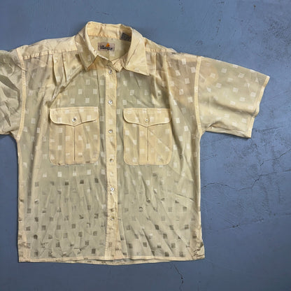 Liz Claiborne VTG Womens Button Front Blouse Shirt 8 P Crop Petite Checker