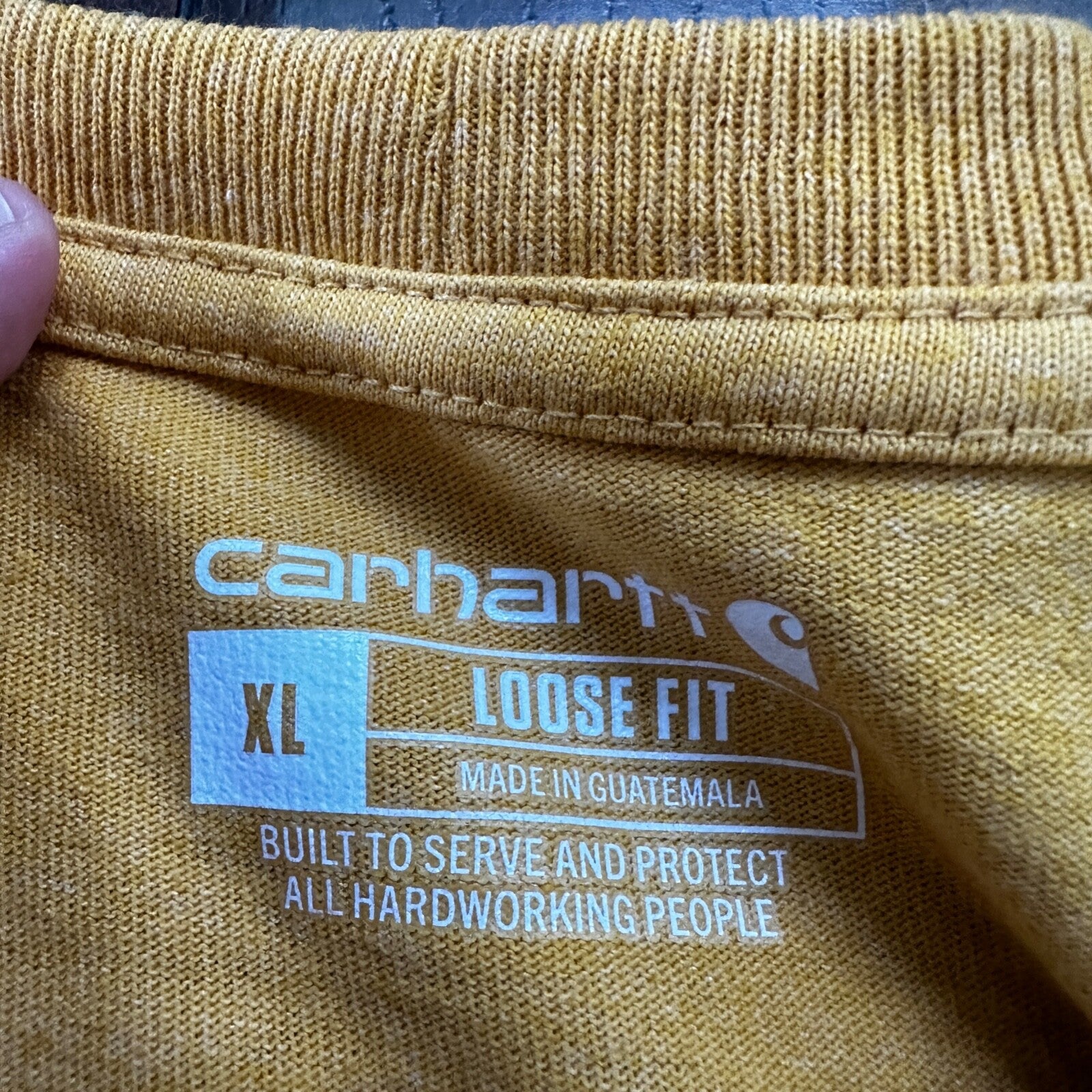 Carhartt T Shirt Original Fit XL K87 Y12 Gold Heather Chest Pocket Short Sleeve