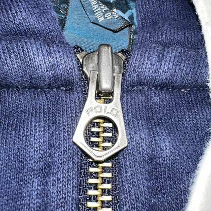 Polo Ralph Lauren VTG Full Zip Hoodie Men’s Size XL Cotton Blue Jacket 90s