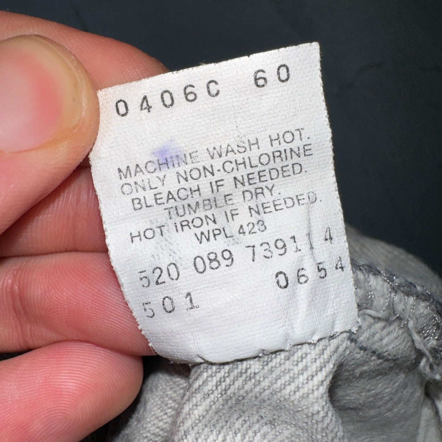 Levis 501 Vintage 80s USA XX Straight Leg Jeans Gray Acid Wash 29x36 Act 28x34