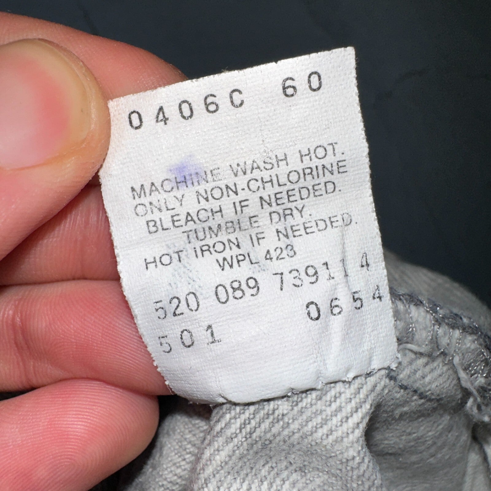 Levis 501 Vintage 80s USA XX Straight Leg Jeans Gray Acid Wash 29x36 Act 28x34