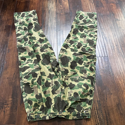 Vintage 60s 70s Sears Frog Skin Camo Pants Talon Zip USMC WWII Military 32x29