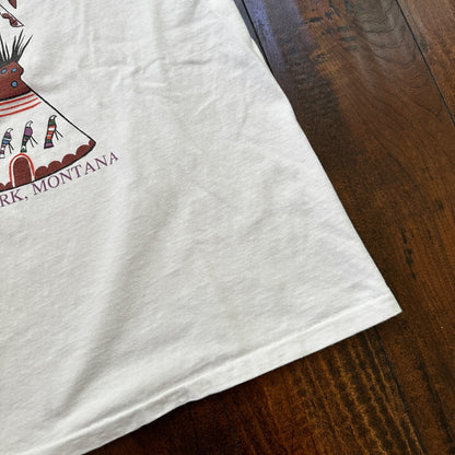 Glacier National Park Montana Hanes XL VTG T Shirt Indian Tribe Native American
