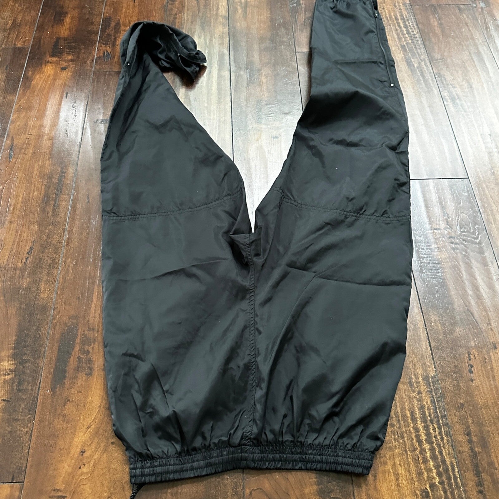 Nike VTG 90s Grey Tag Windpants Track Pants Ankle Zip Unlined Black S 1990s