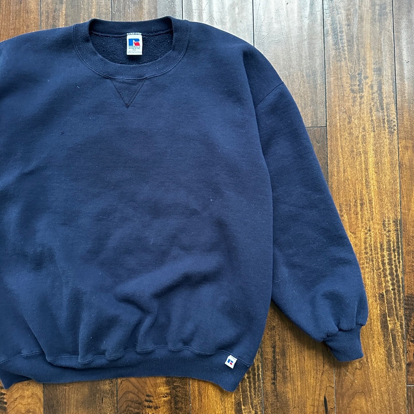 Vintage Russell Athletic Sweatshirt Navy Blue 2XL 90s Kanye V USA Basic Clean