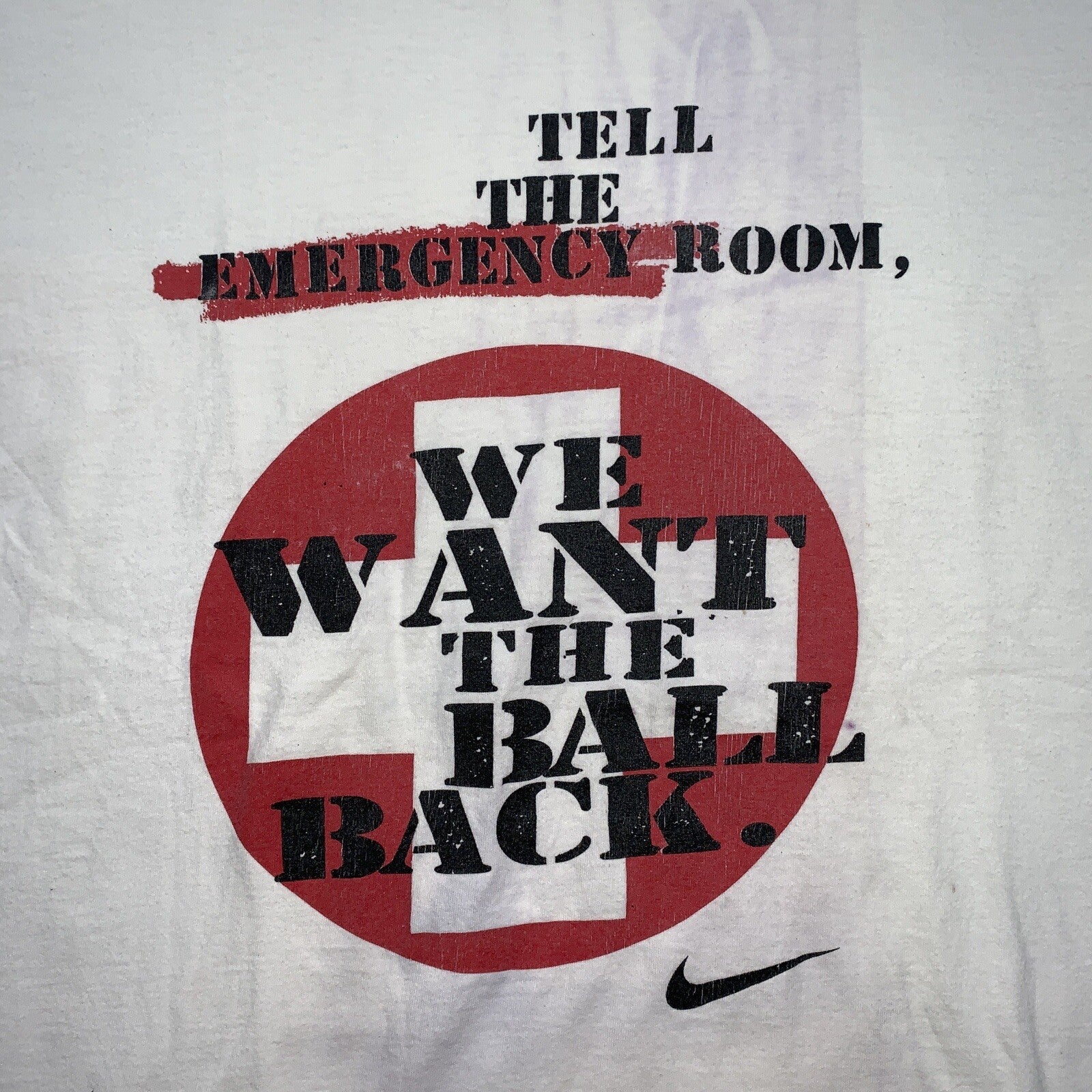 Vintage Nike T Shirt USA Rare Basic 90s Emergency Room Ball Back Tennis Gym