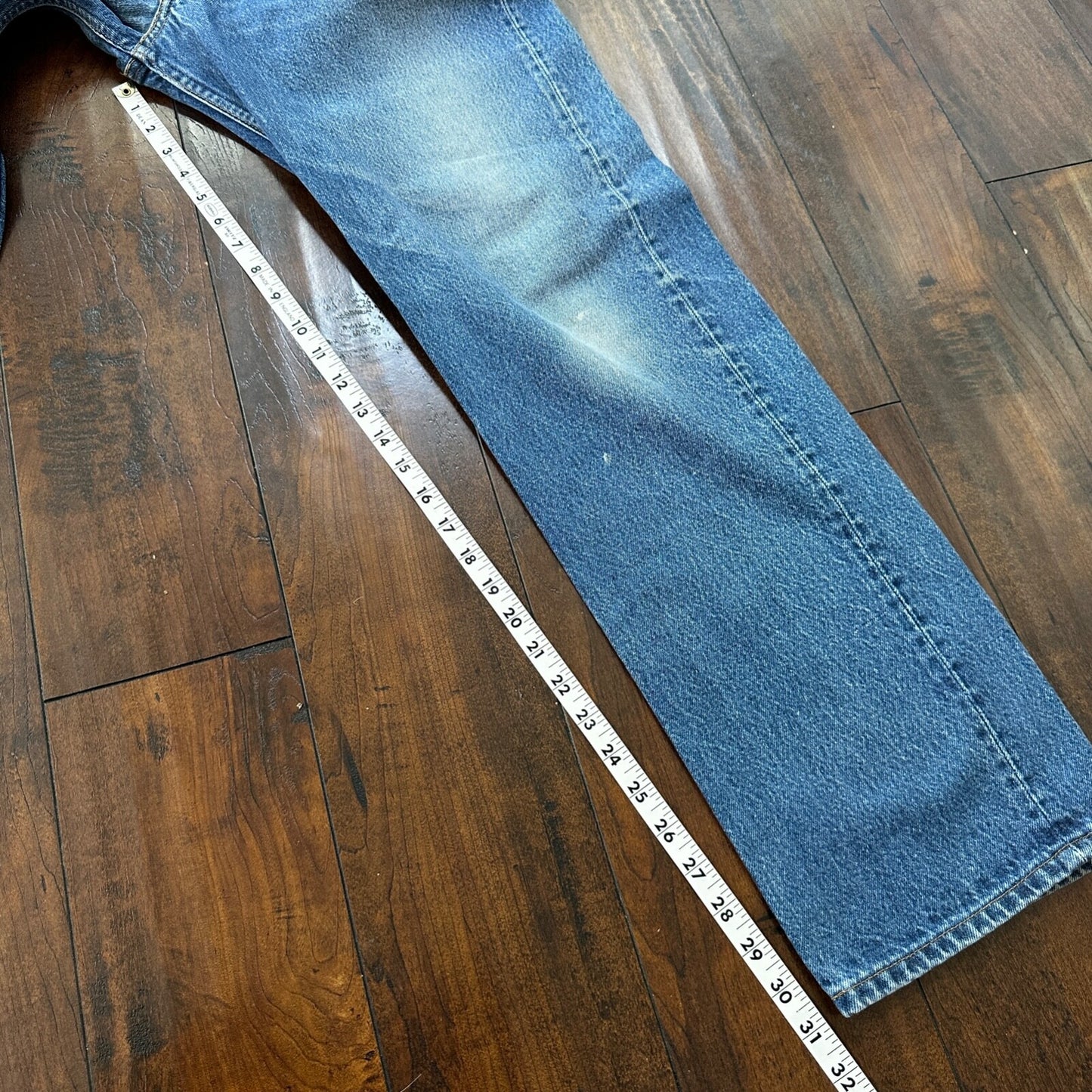 VTG 80s Levis 501 Button Fly 38x36 USA Tag Jeans Straight Wash Blue XX Act 34x31