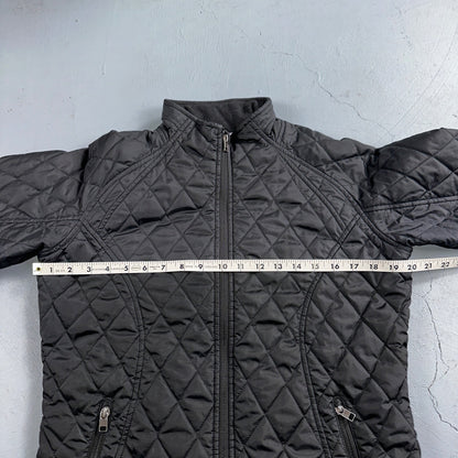Nike Jacket VTG Womens M Black Quilted Full Zip Mock Neck Pockets Y2K 2000s