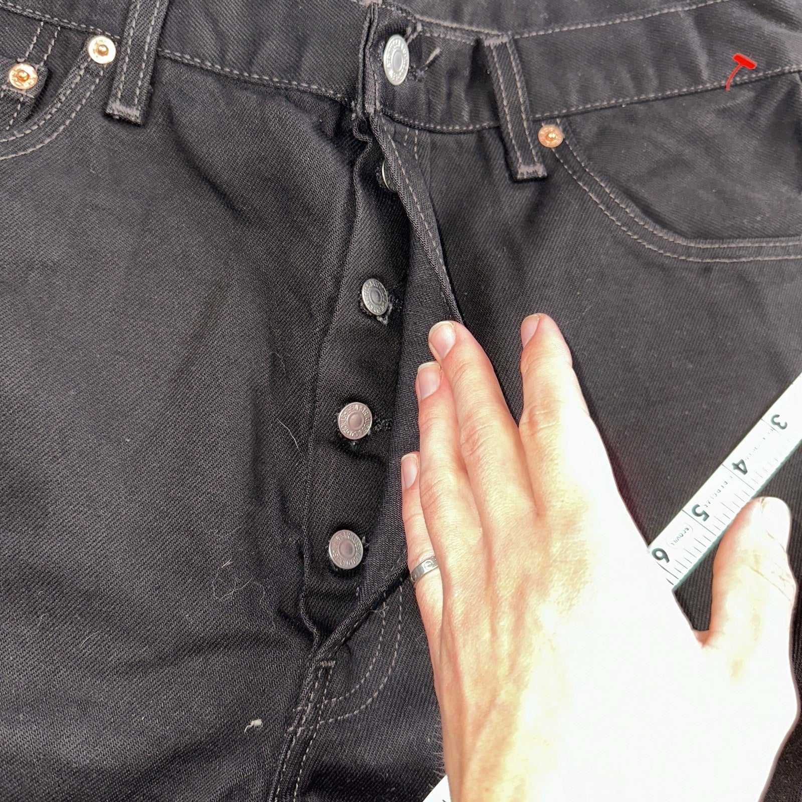 Levis 501 Deadstock Vintage 90s USA XX Straight Leg Jeans Black Dark Wash 36x32