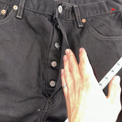 Levis 501 Deadstock Vintage 90s USA XX Straight Leg Jeans Black Dark Wash 36x32