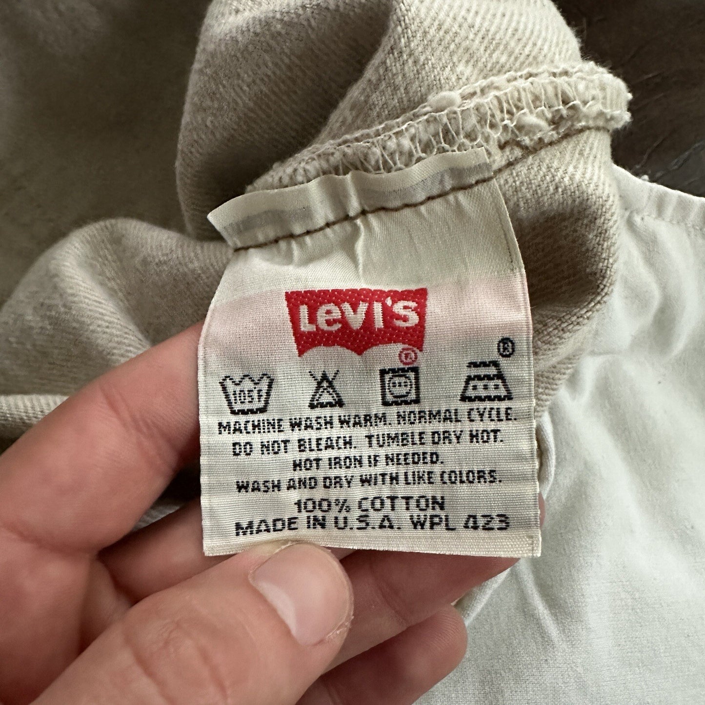 Vintage Levis 501 XX Button Fly 90s 38x34 80s Tag Act 35x34 Tan Cream Bleach