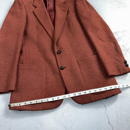 VTG Mens Suit 38 Jacket Sport Coat Rockabilly 80s 90s Red Orange Pierre Cardin