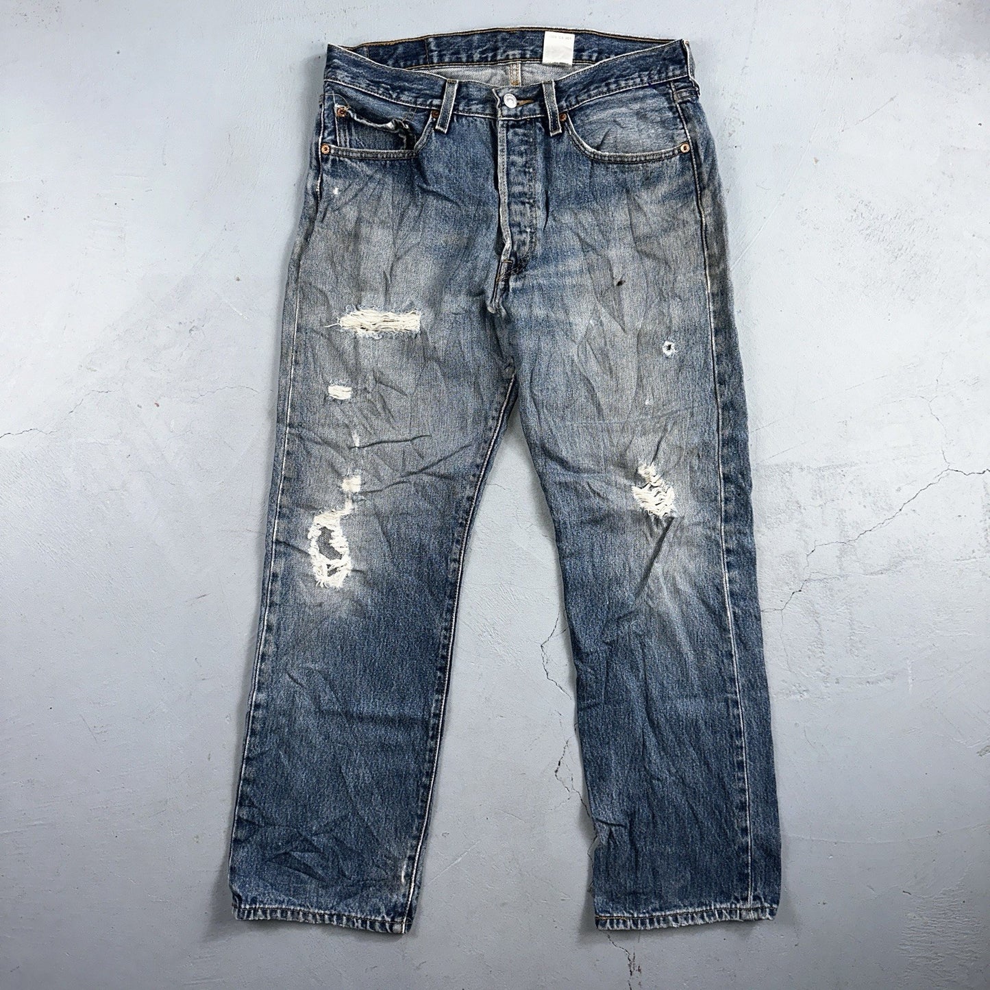 Levis 501 Vintage 90s Y2K XX Straight Leg Jeans Blue Med Wash 32x29 Act 31x28