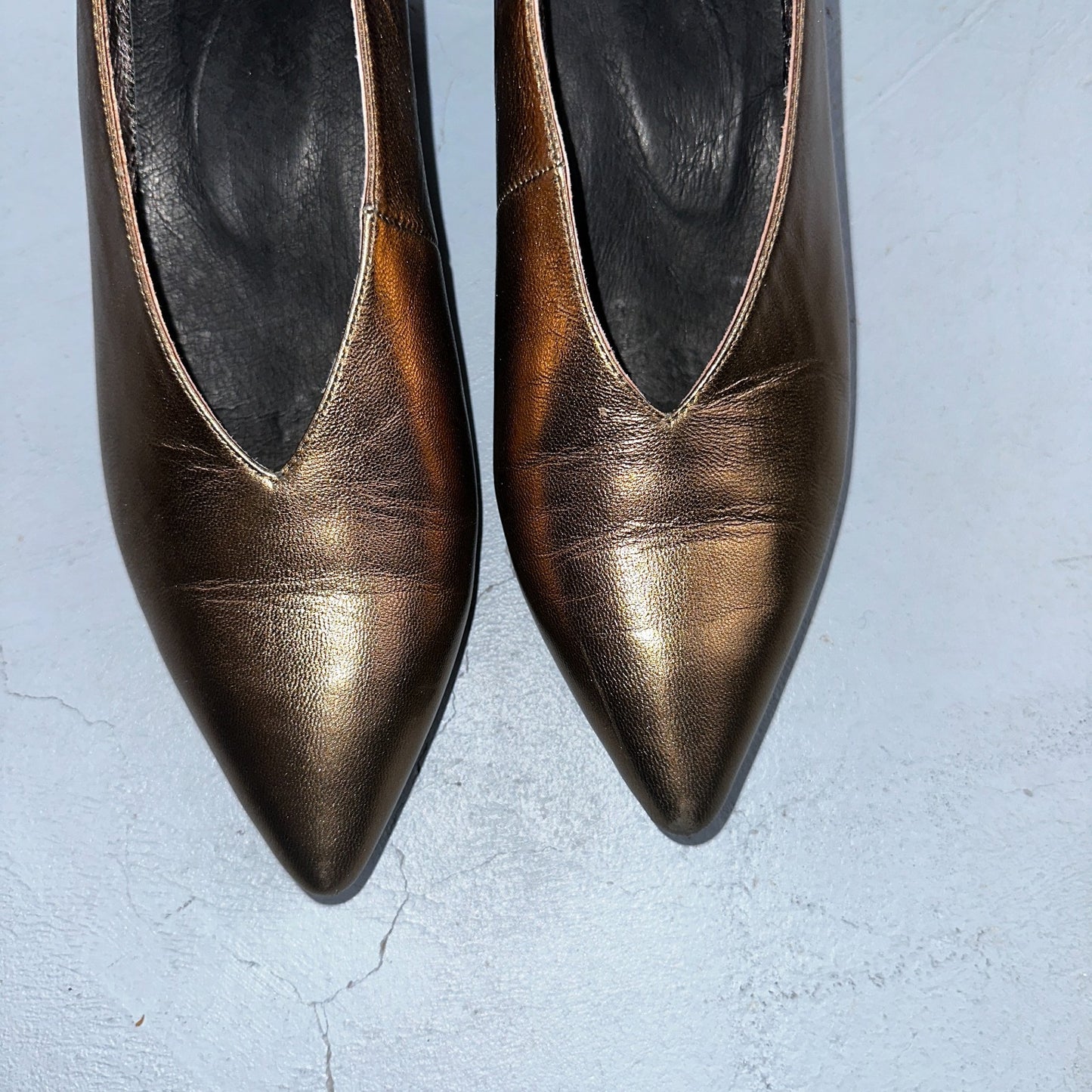 Jeffrey Campbell Women’s 10 Prima Gold Mary Jane Ballet Small Heel Cute