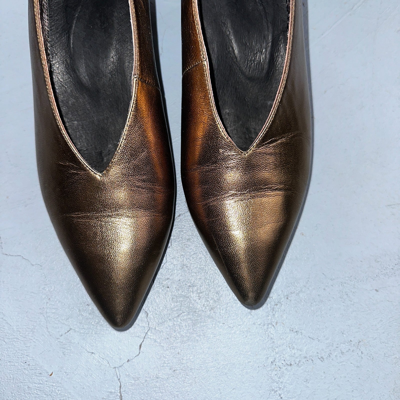 Jeffrey Campbell Women’s 10 Prima Gold Mary Jane Ballet Small Heel Cute