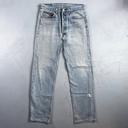Levis 501 Vintage 90s USA XX Straight Leg Jeans Blue Light Wash 34x36 Act 31x32