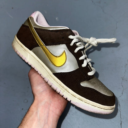 Nike Dunk Low 2007 GS Chino Metallic Gold Rare 309601-271 Brown Purple  5Y W 6.5