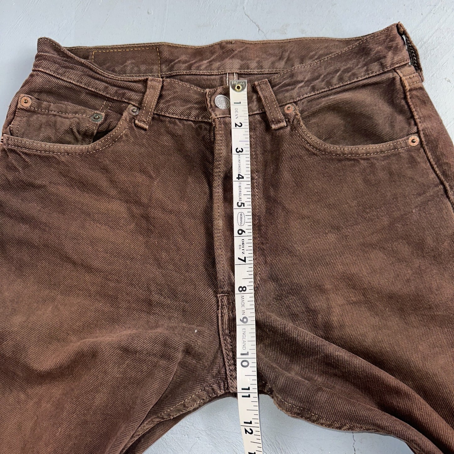 Levis 501 Vintage 90s USA XX Straight Leg Jeans Brown Dark Wash 29x32 Act 29x31