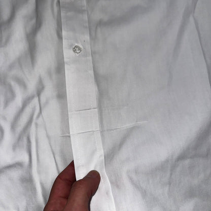 Disney Fashions Pure White VTG Pinpoint Oxford Button Dress Shirt Mens 17