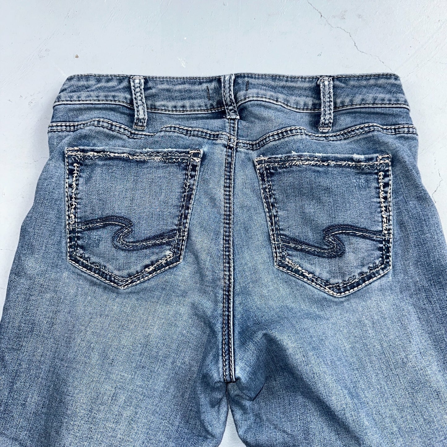 Silver Jeans Women Skinny Mid Rise Light Wash Denim Stretch Suki Pencil 32x29