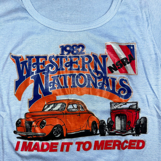 Western Nationals Hot Rods Oregon VTG T Shirt Hot Rods Racing XL NSRA Art 80s