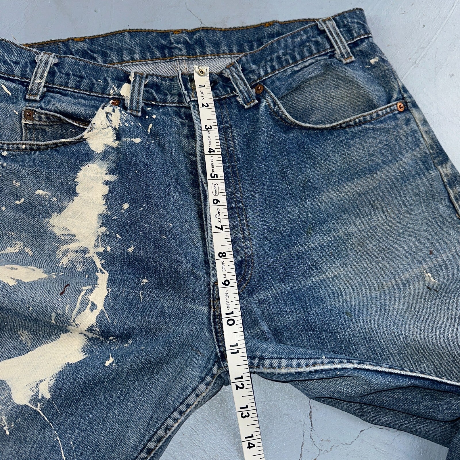 Levis 501 Vintage 80s USA XX Straight Leg Jeans Blue 20502 Paint 34x32 Act 32x30