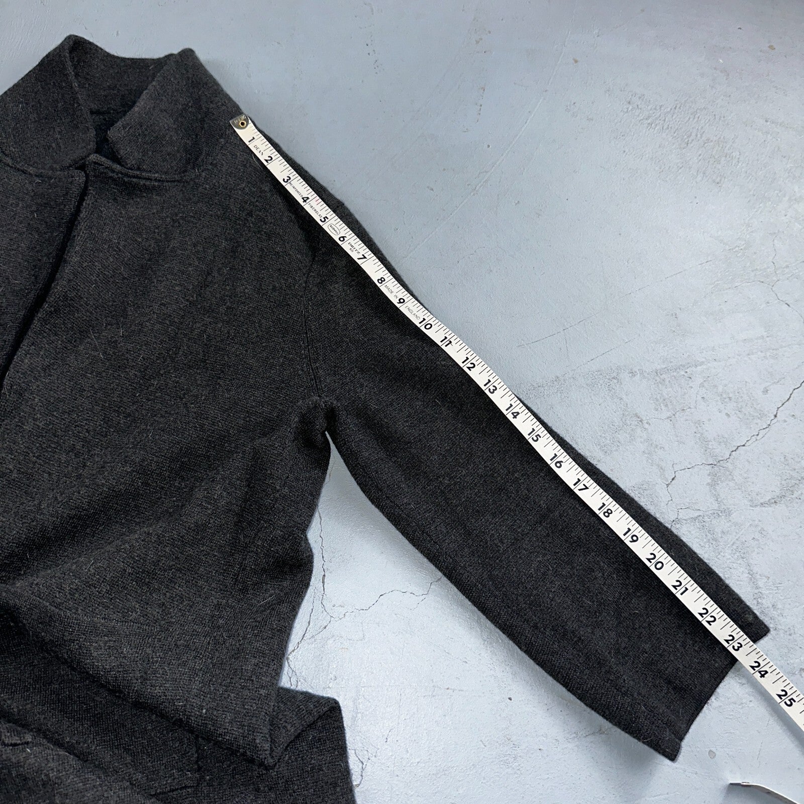 J Crew Sophie Sweater Blazer Womens M Merino Wool Jacket Heather Coal Gray