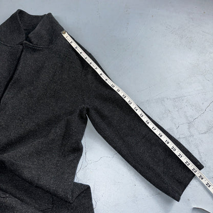 J Crew Sophie Sweater Blazer Womens M Merino Wool Jacket Heather Coal Gray