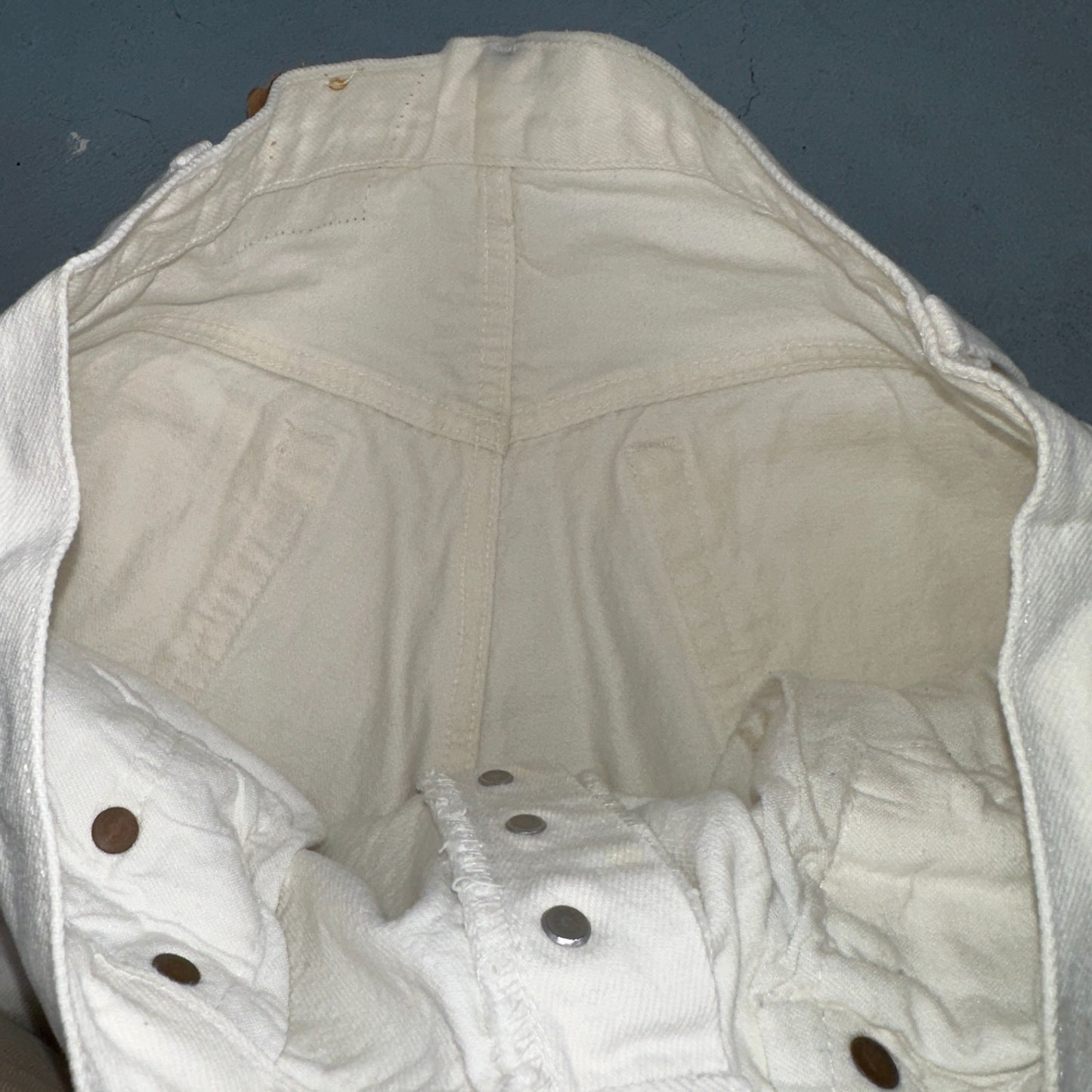 Levis 501 Vintage 80s USA XX Straight Leg Jeans White Light Wash 34x32 Act 31x31