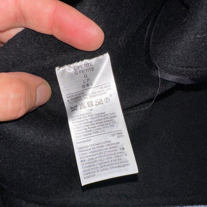 Gap Jacket Womens Large Black Wool Button Over Pea Coat Pocket Dressy Career