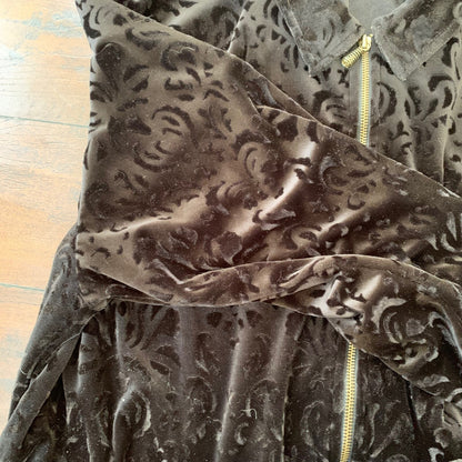 Womens Teddi Zip Up Jacket Size Large L Black Figure 80s 90s USA Cool 