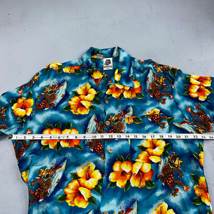 Vintage 90s Kennington Ltd. California Hawaiian Shirt All Over Print Floral Sz L
