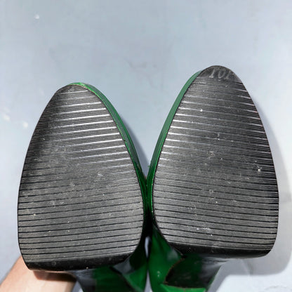 Boden Shoes Women's Size 41 Green Casadei Heel Pump Made In Italy Patent Leather