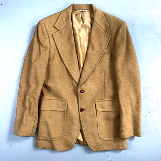1970s Camel Hair Blazer Sport Coat Mens 38 Suit Jacket John Alexander VTG Union
