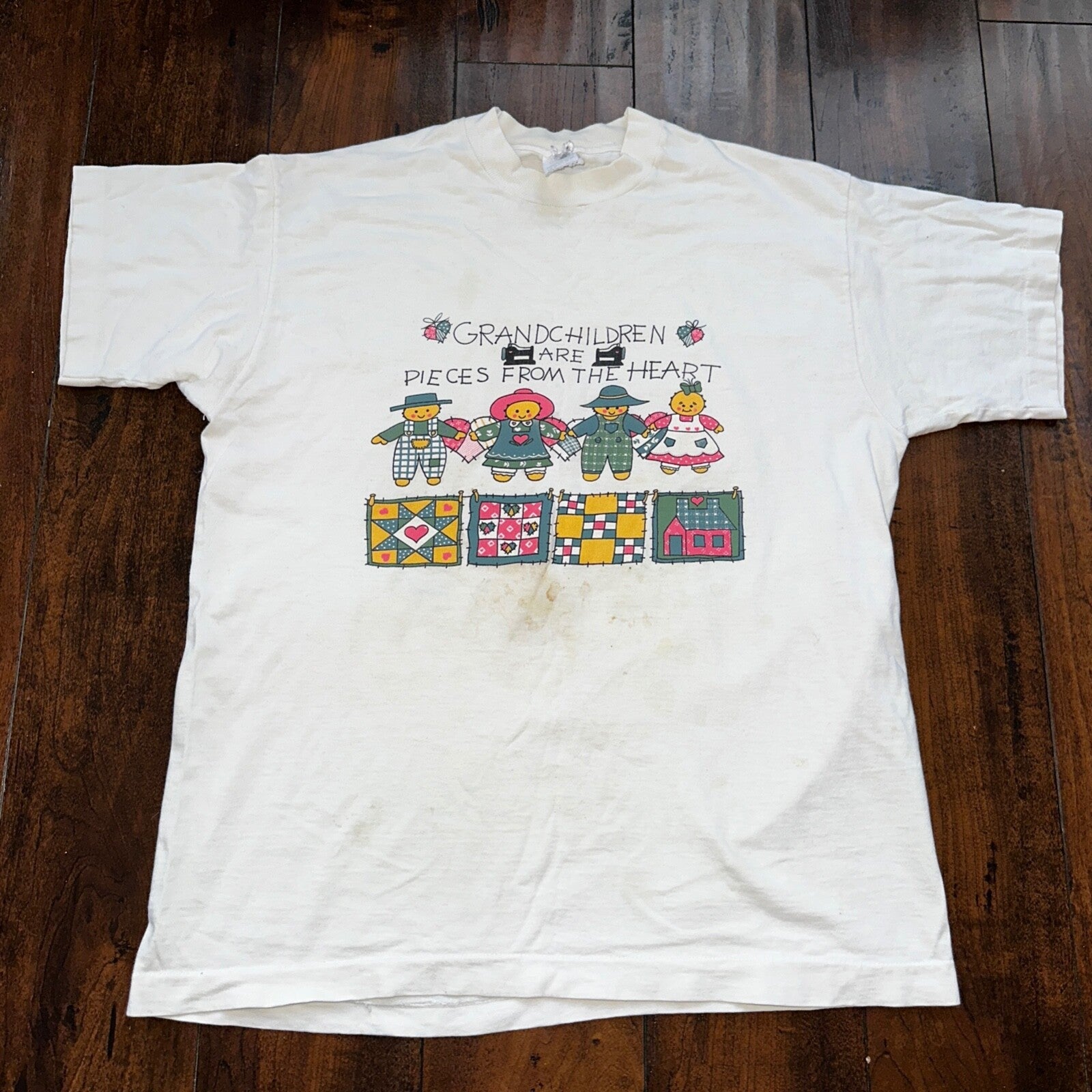 Grandchildren Grandma Grandpa Vintage T Shirt 80s Cute Love Kids Presents Love