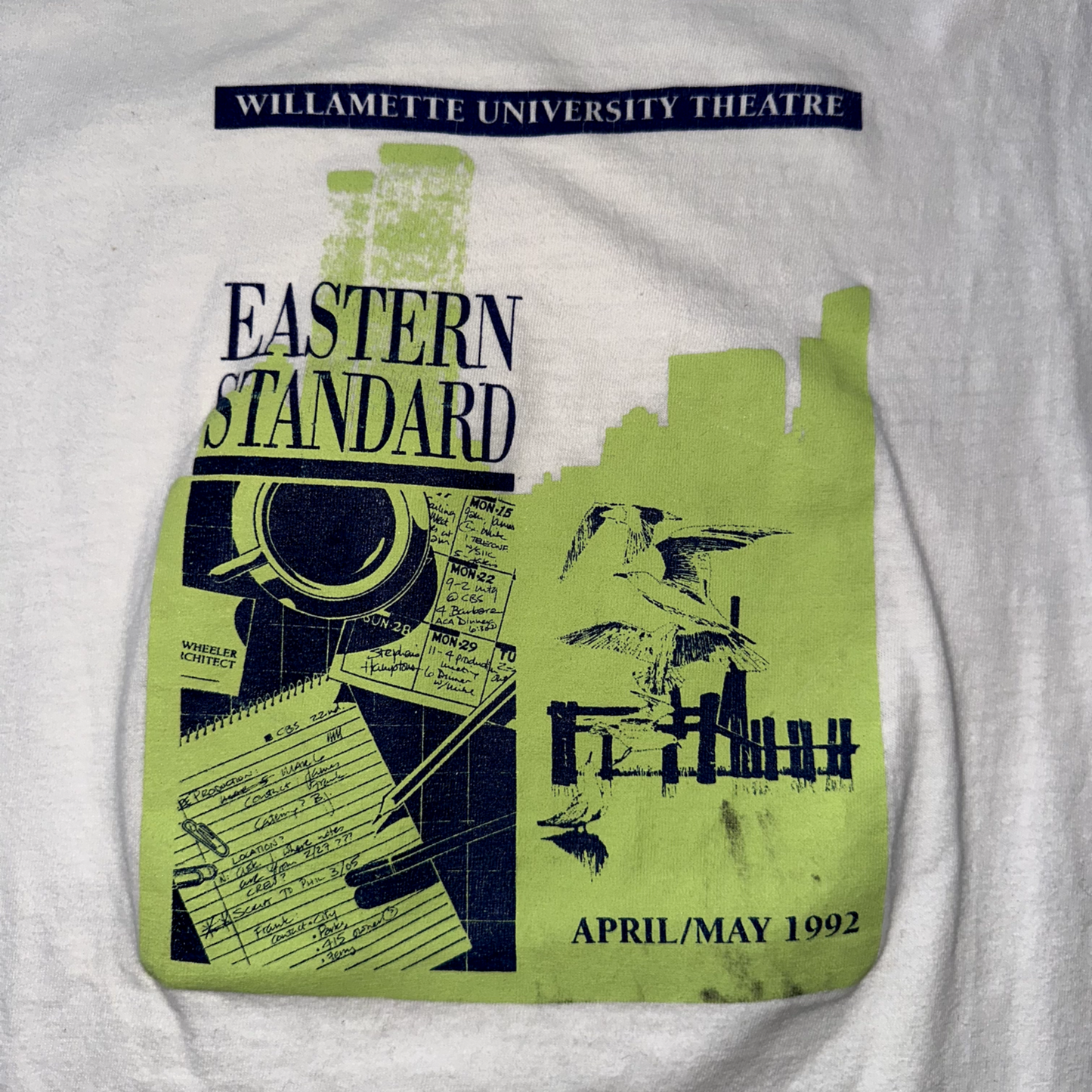 Vintage T Shirt Willamette University Salem Oregon Theatre Music Art Love 1992