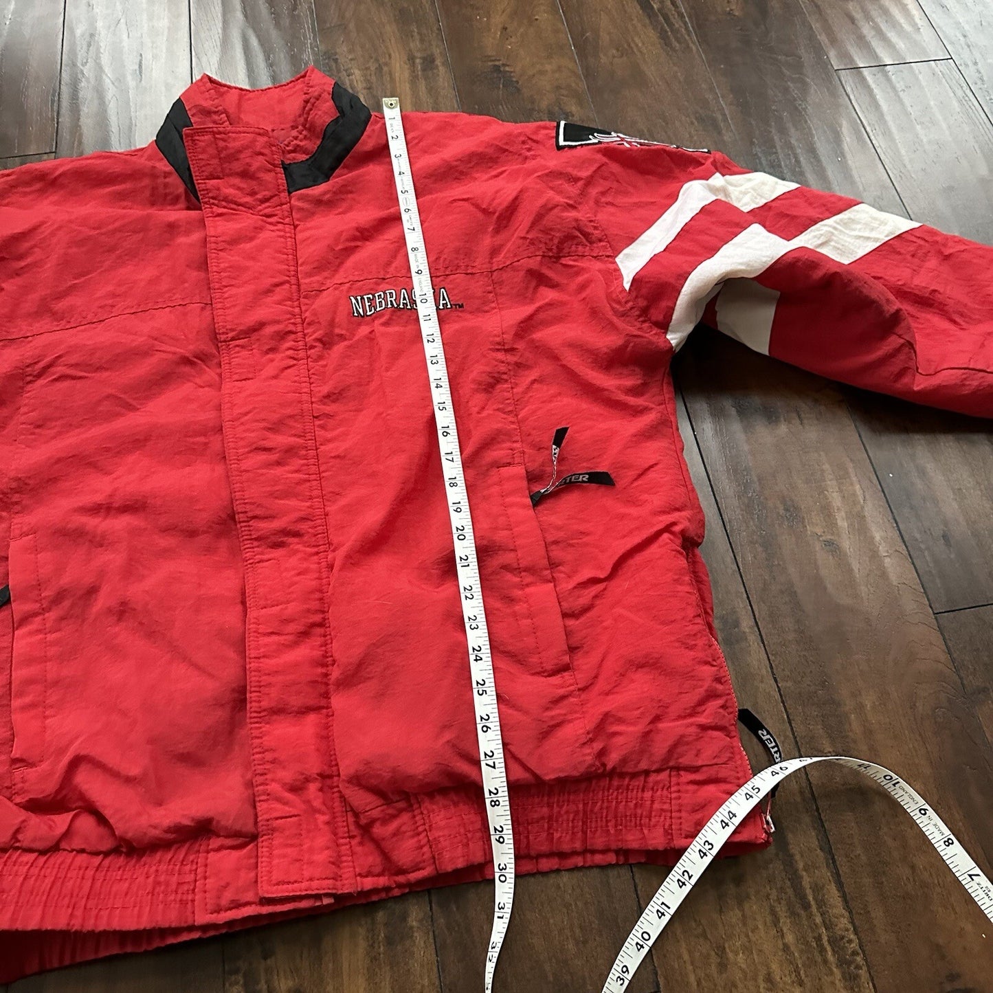 Vintage 90s 80s Nebraska Huskers Full Zip Starter Jacket Puffer Men's Large NCAA