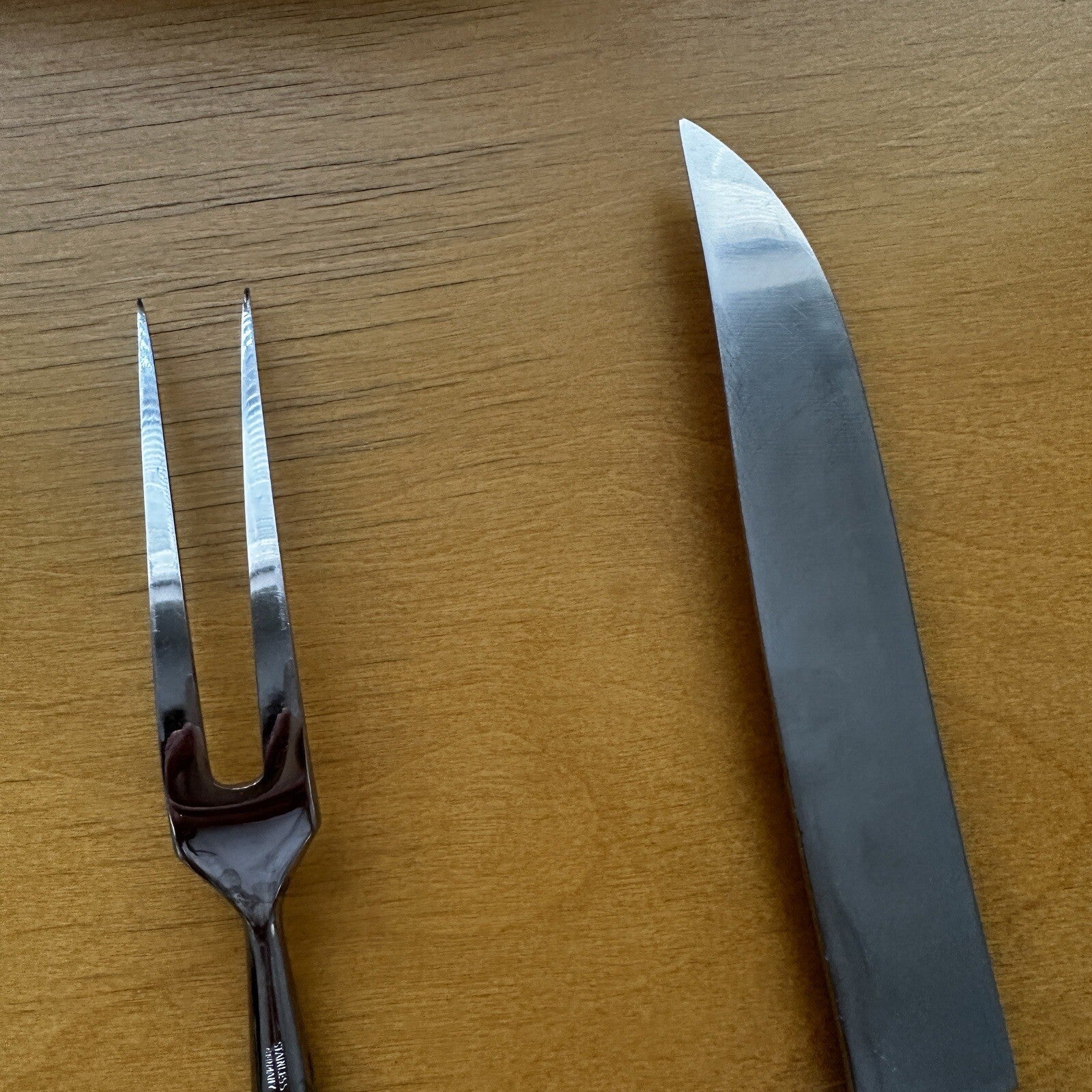 2 VTG Eickhorn Roneusil SIBYLLE Stainless German Flatware Carving Knife Set MCM